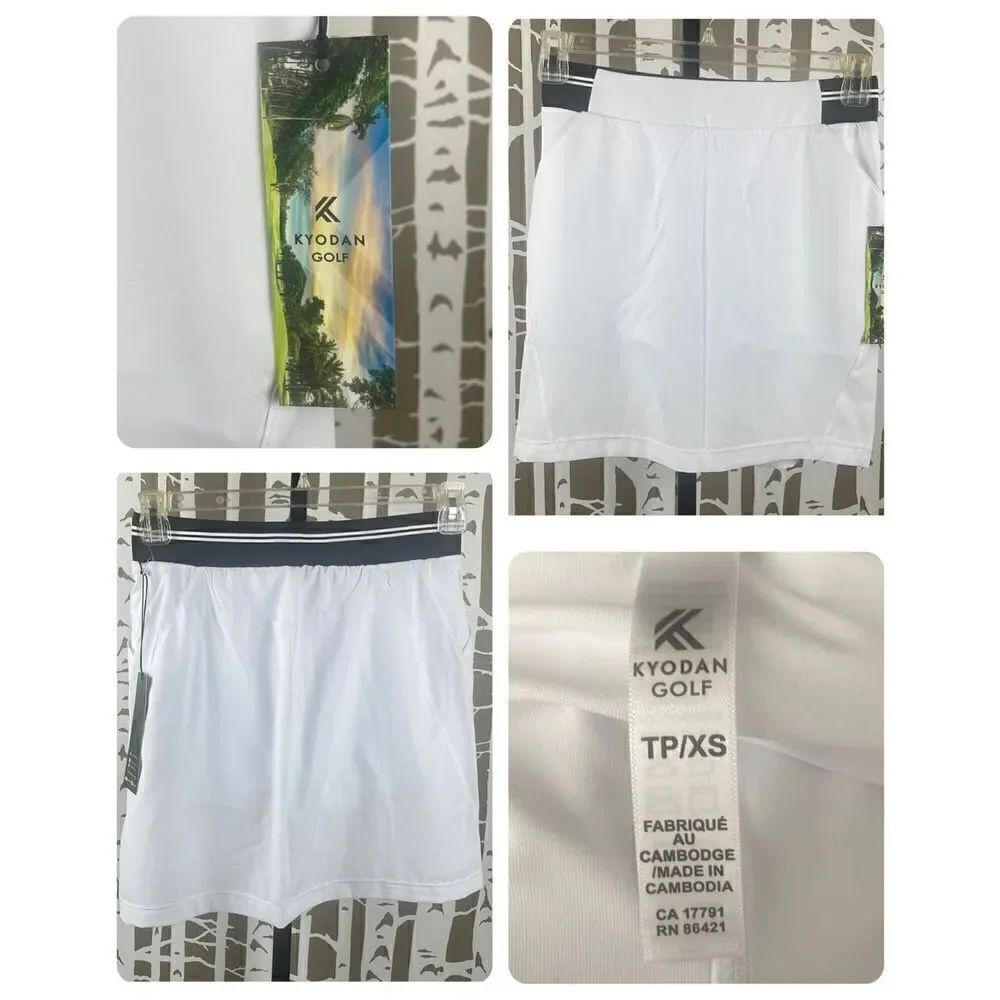 Kyodan Golf White & Black Golf Skort sz XS